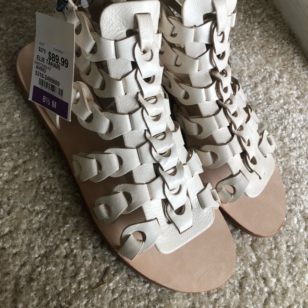 Elie Tahari white sandals